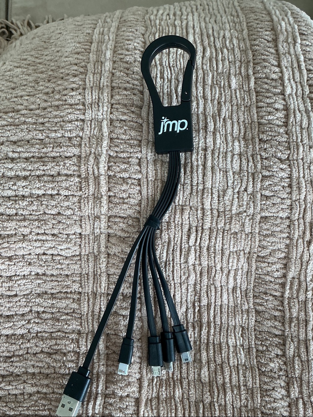 Black Multi-Connector Charging Cable Keychain by jump
